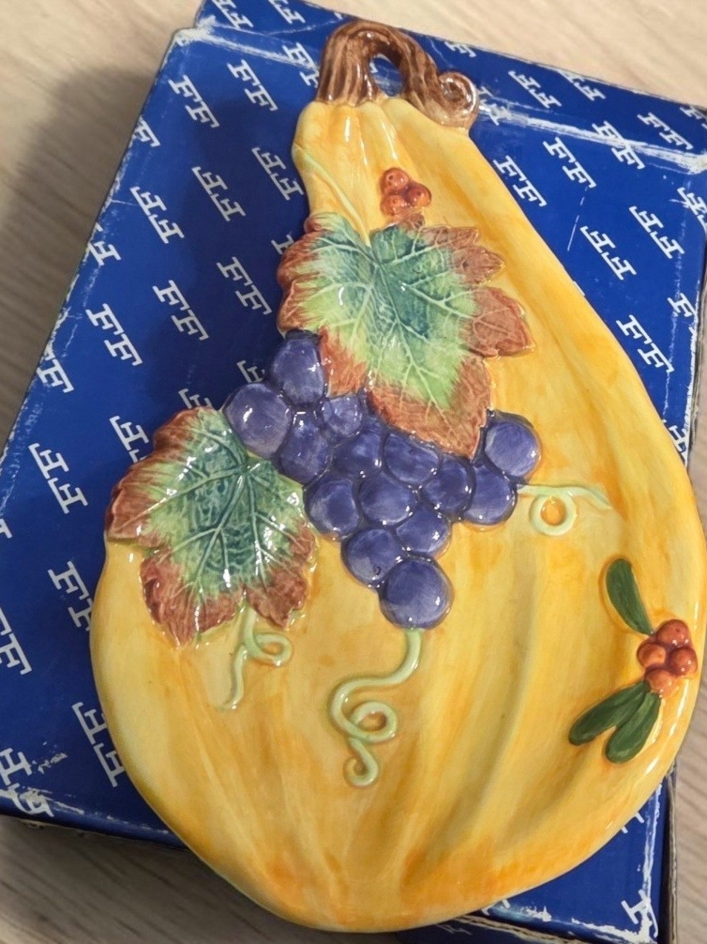 Fitz and Floyd Thanksgiving Banquet Tidbit Dish in the Original Box Vintage